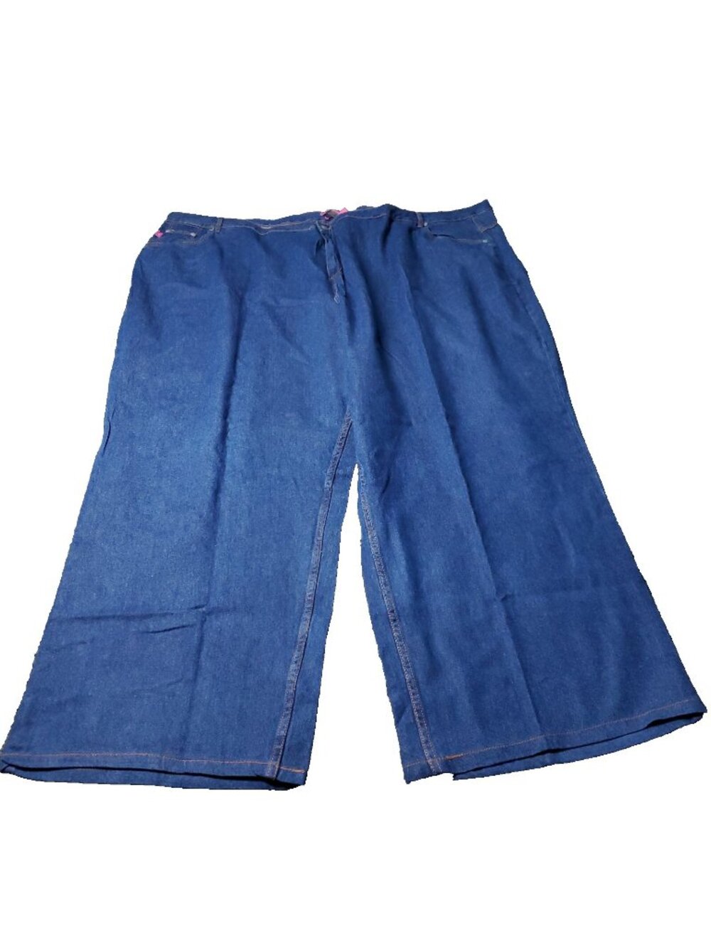 NEW Woman Within Jeans Womens Plus Size 40 Natural Fit Blue Denim Wide Leg Baggy
